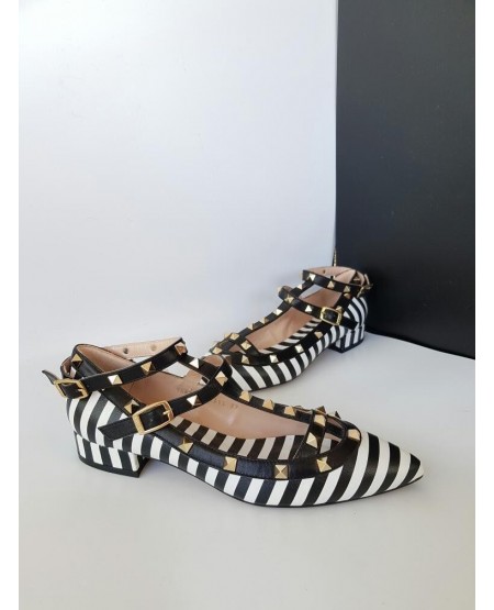 Estilo VALENTINO Rayas Blanco y Negro
